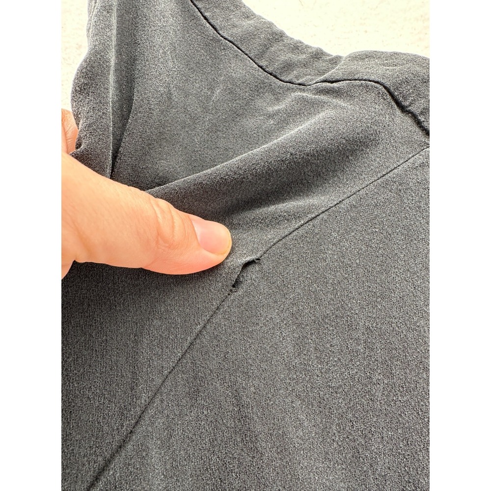 Eileen Fisher A-Line Dress Black Women's Medium Silk Sleeveless V-Neck Pullover - Picture 7 of 9